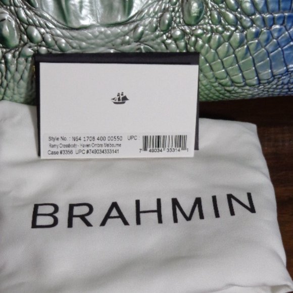 Brahmin Soldout Haven Ombre Green Blue Remy Crossbody Melbourne Leather … - Picture 4 of 15